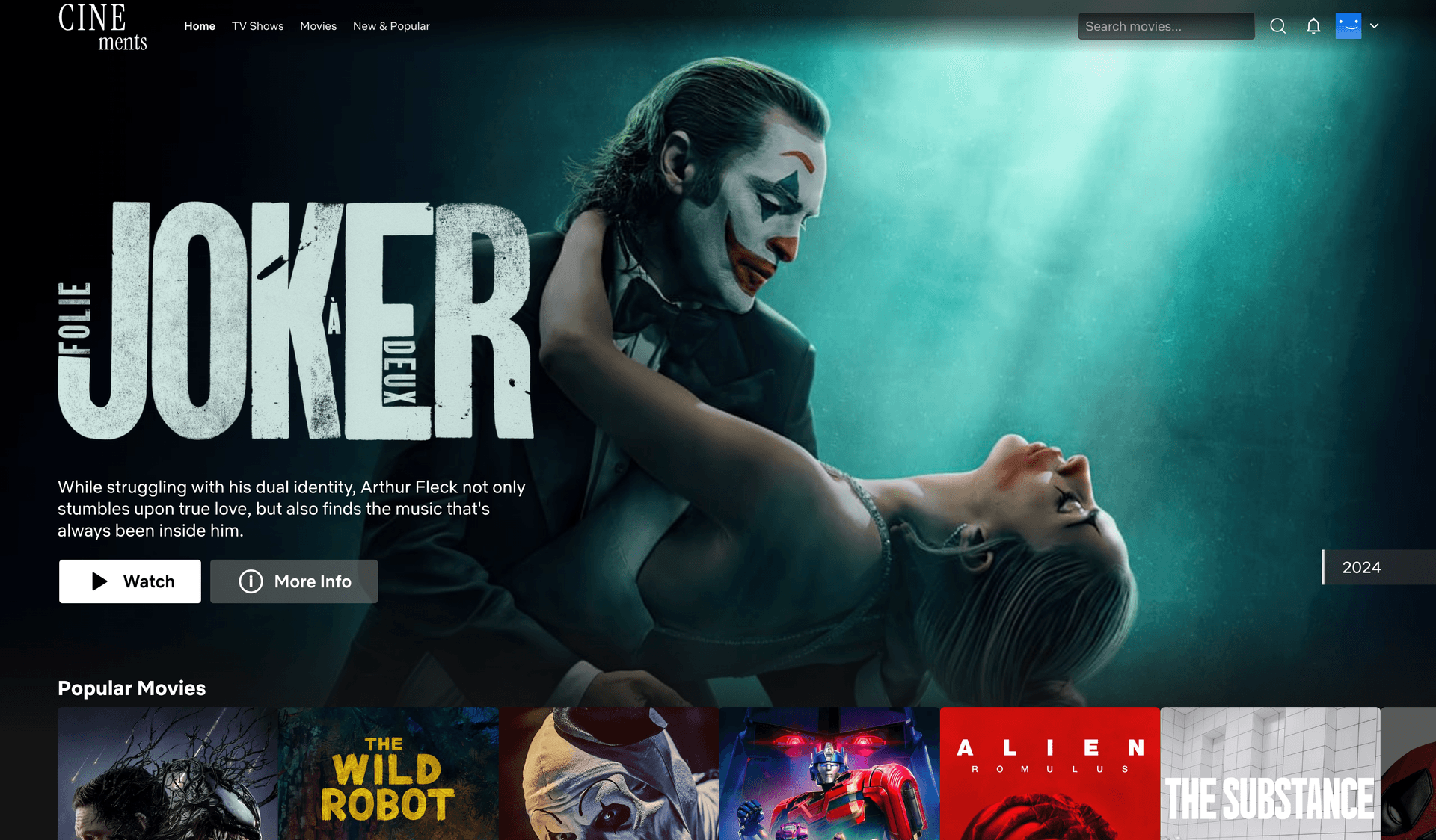 Cinements project screenshot