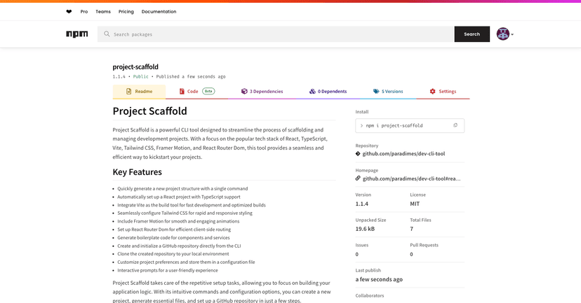 Project Scaffold CLI tool