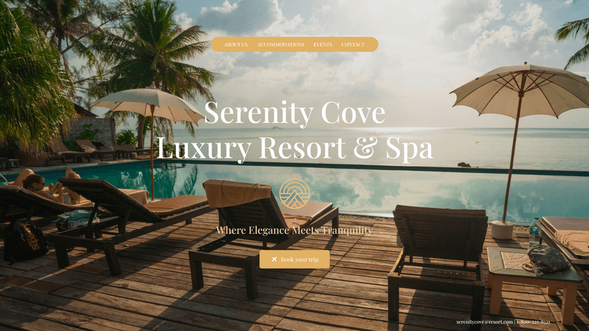 Serenity Cove Resort landing page